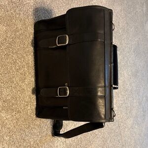 Elegant Black Leather Briefcase for Men